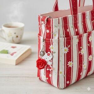 Hello Kitty Charm with Red Rose Accent 🌹